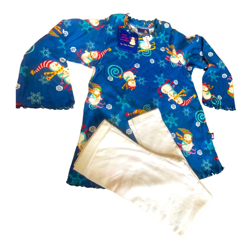 WEE WINTER WOOLIES by Flap Happy Snowman Swing Top & Leggings - NWT - Size 6X